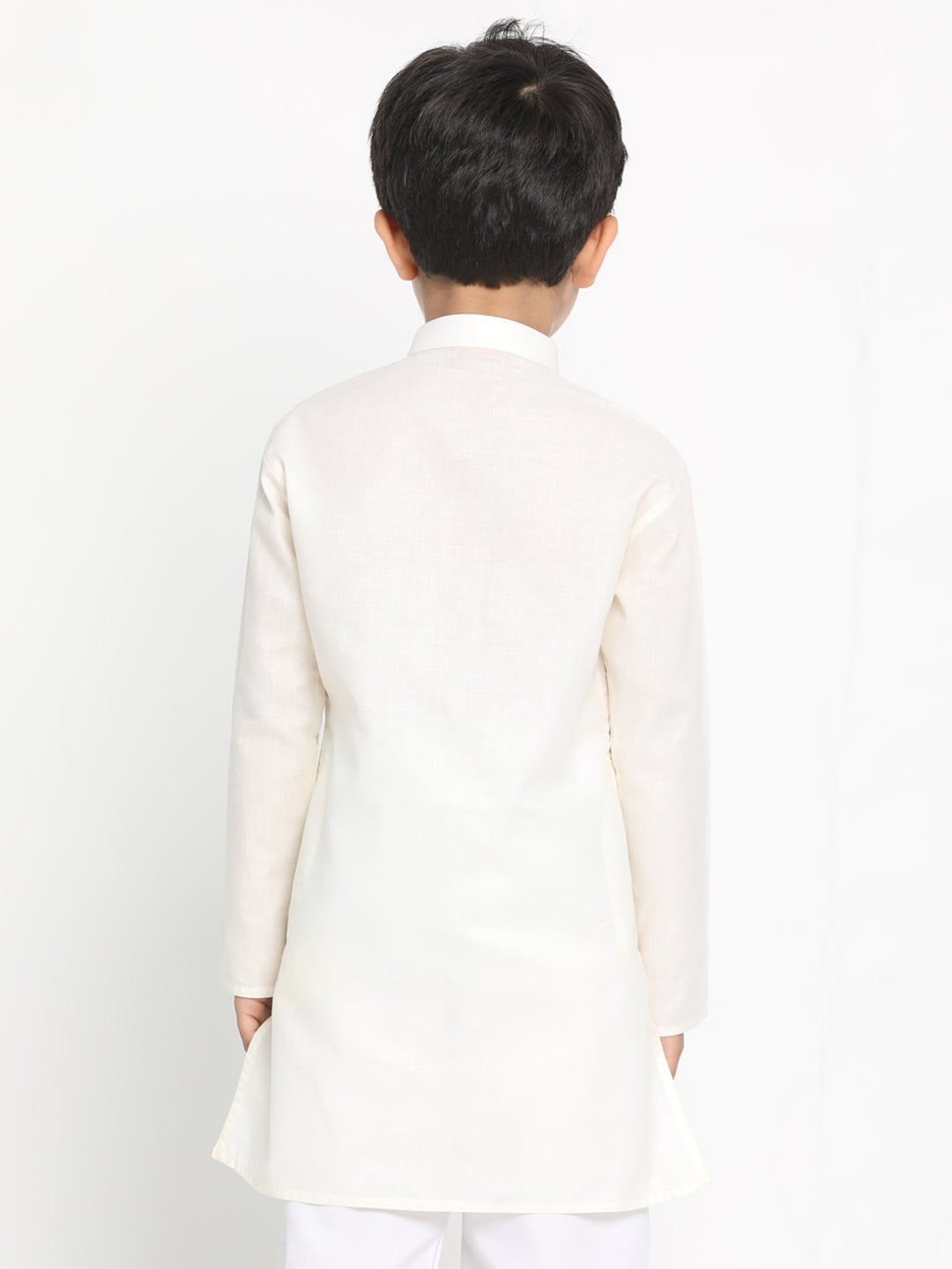 Vastramay Boy's Cream Solid Kurta - qivii