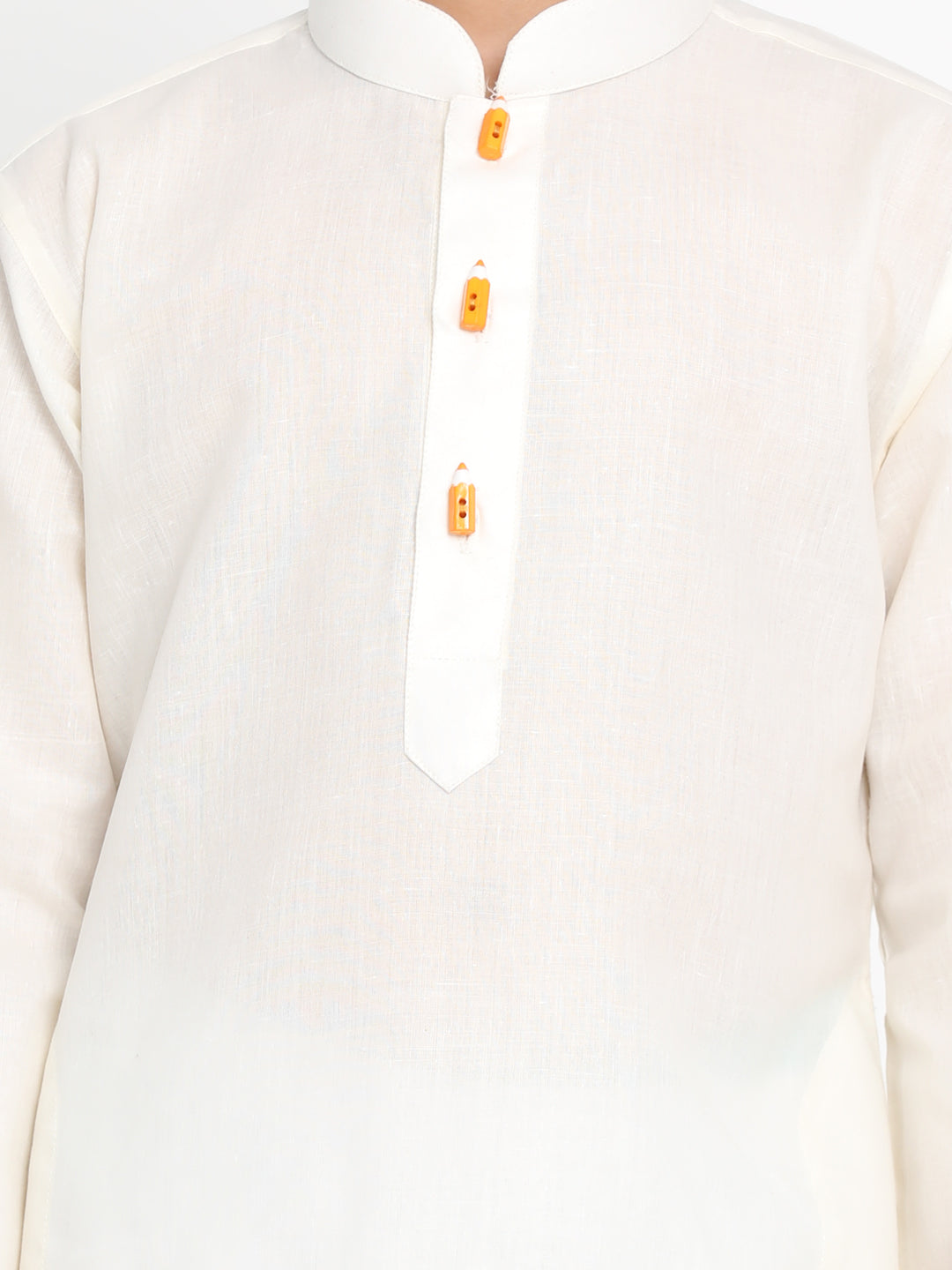 Vastramay Boy's Cream Solid Kurta - qivii