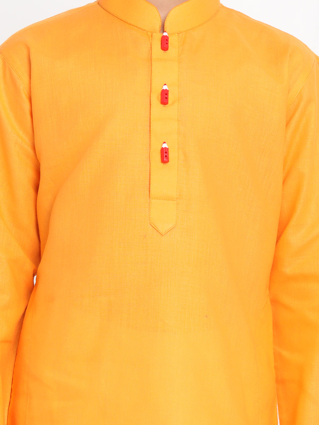 Vastramay Boy's Orange Solid Kurta - qivii
