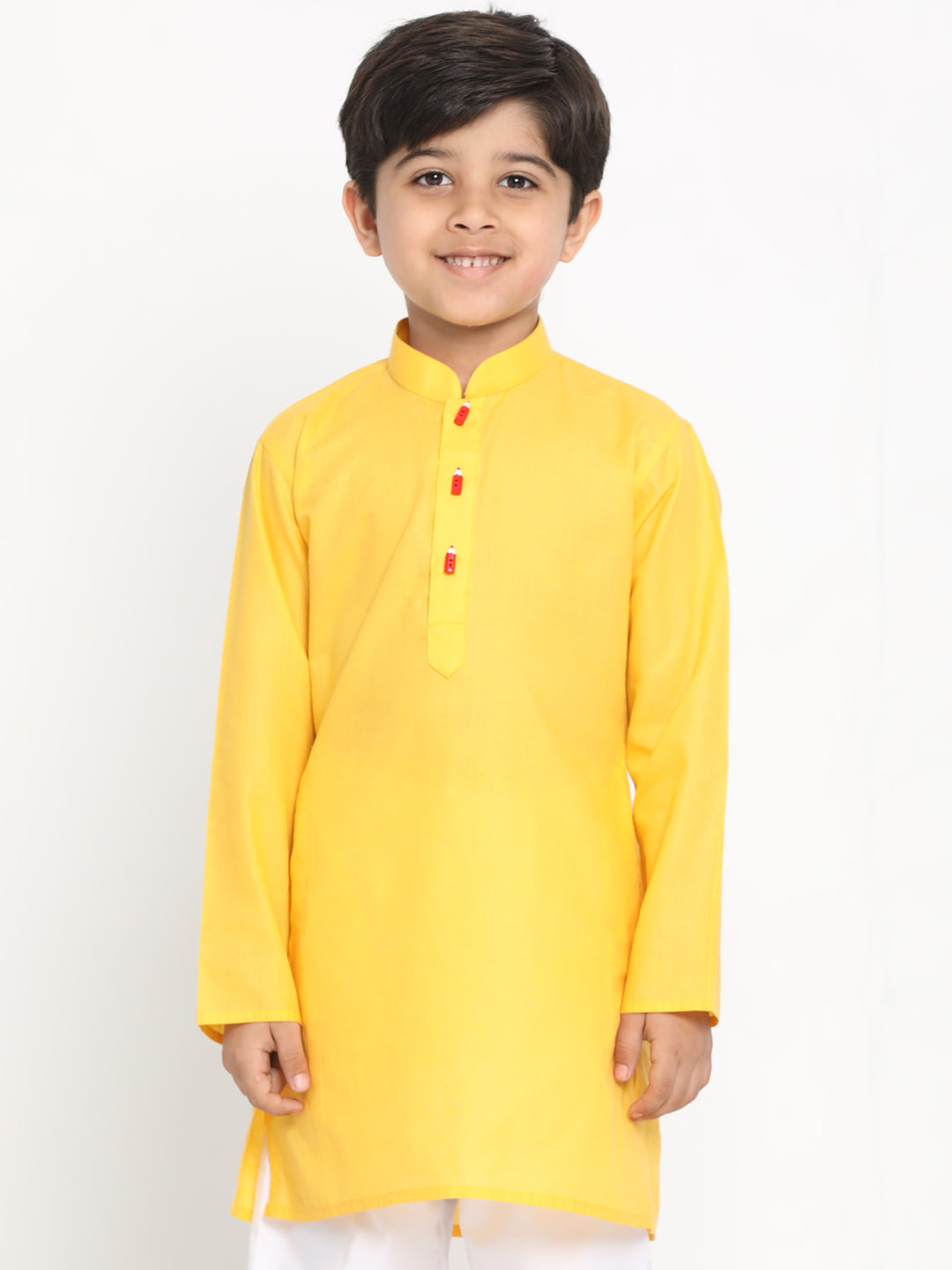 Vastramay Boy's Yellow Solid Kurta - qivii