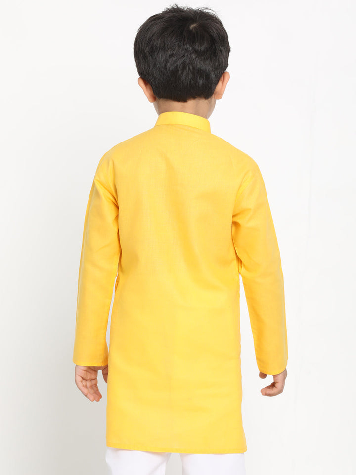 Vastramay Boy's Yellow Solid Kurta - qivii