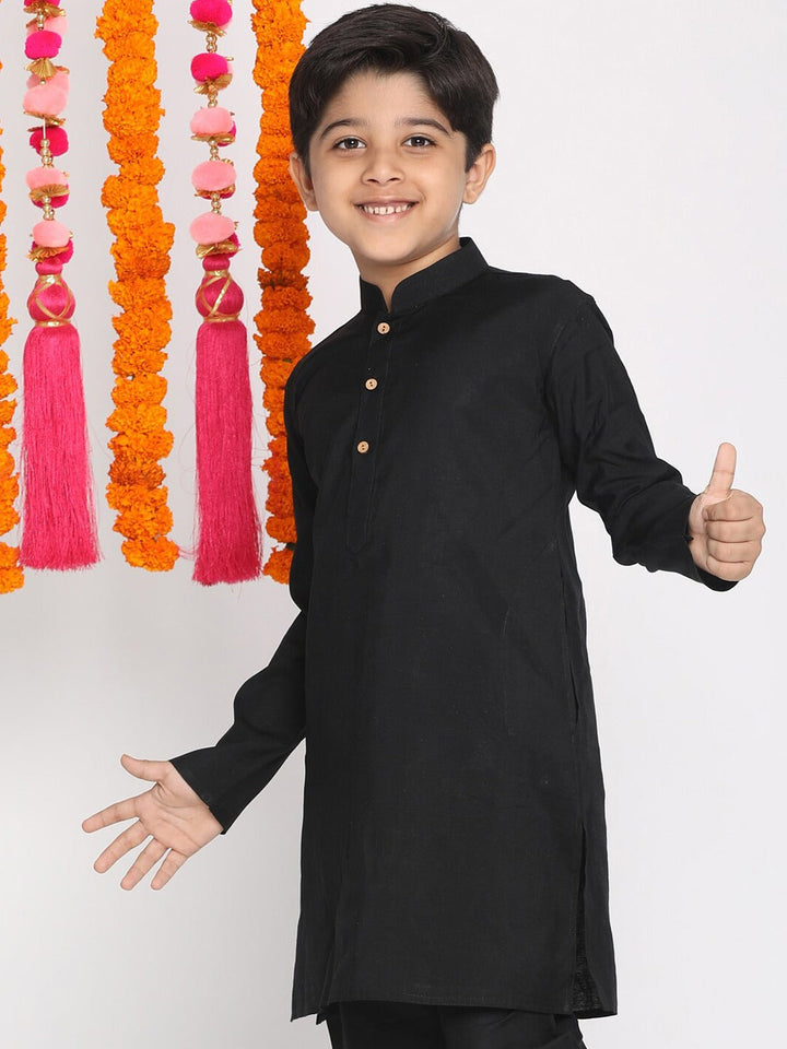 VASTRAMAY Boys Black Kurta - qivii