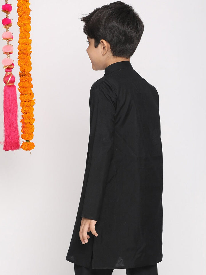 VASTRAMAY Boys Black Kurta - qivii