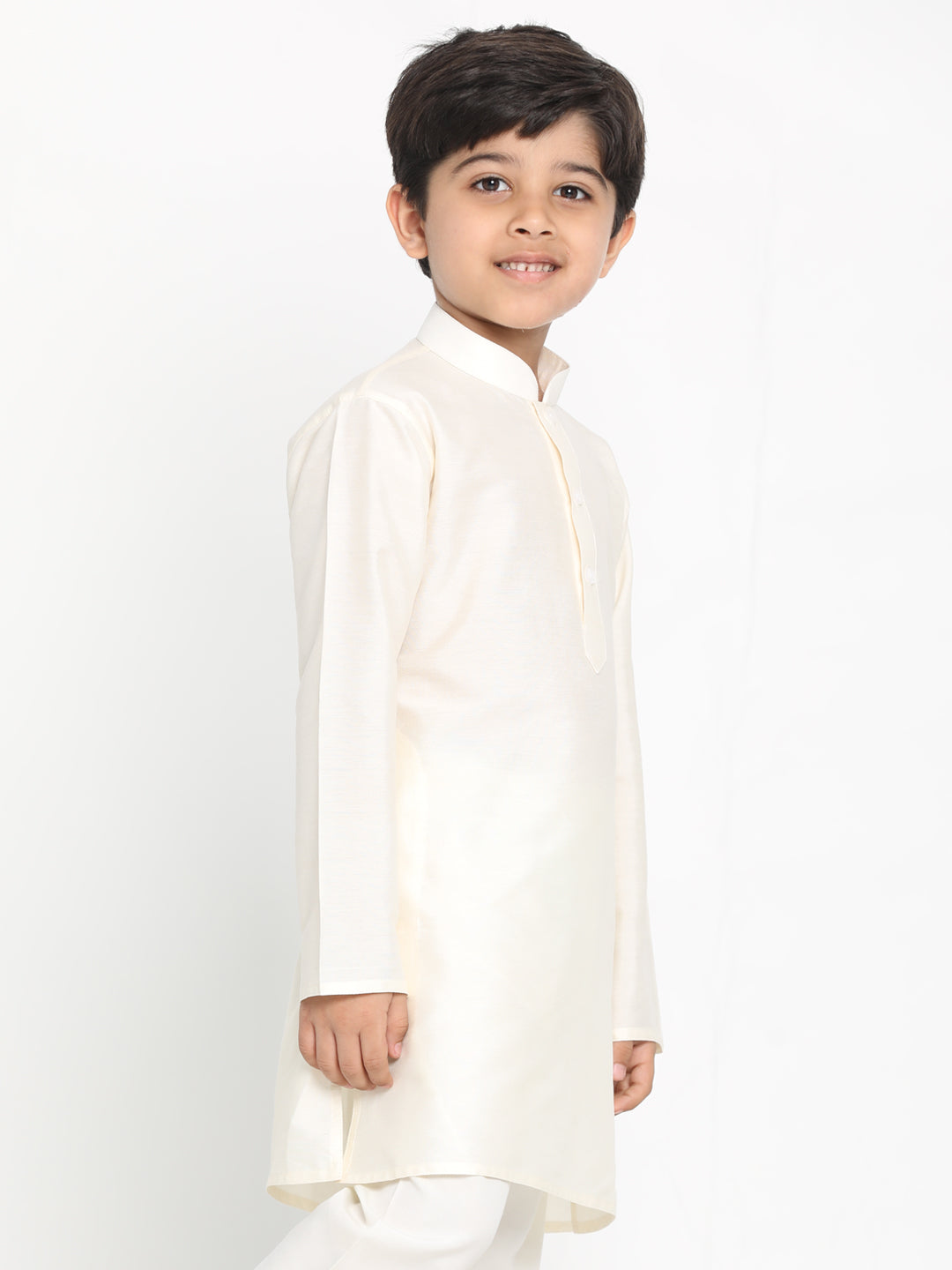 VASTRAMAY Boys Cream-Coloured Kurta - qivii