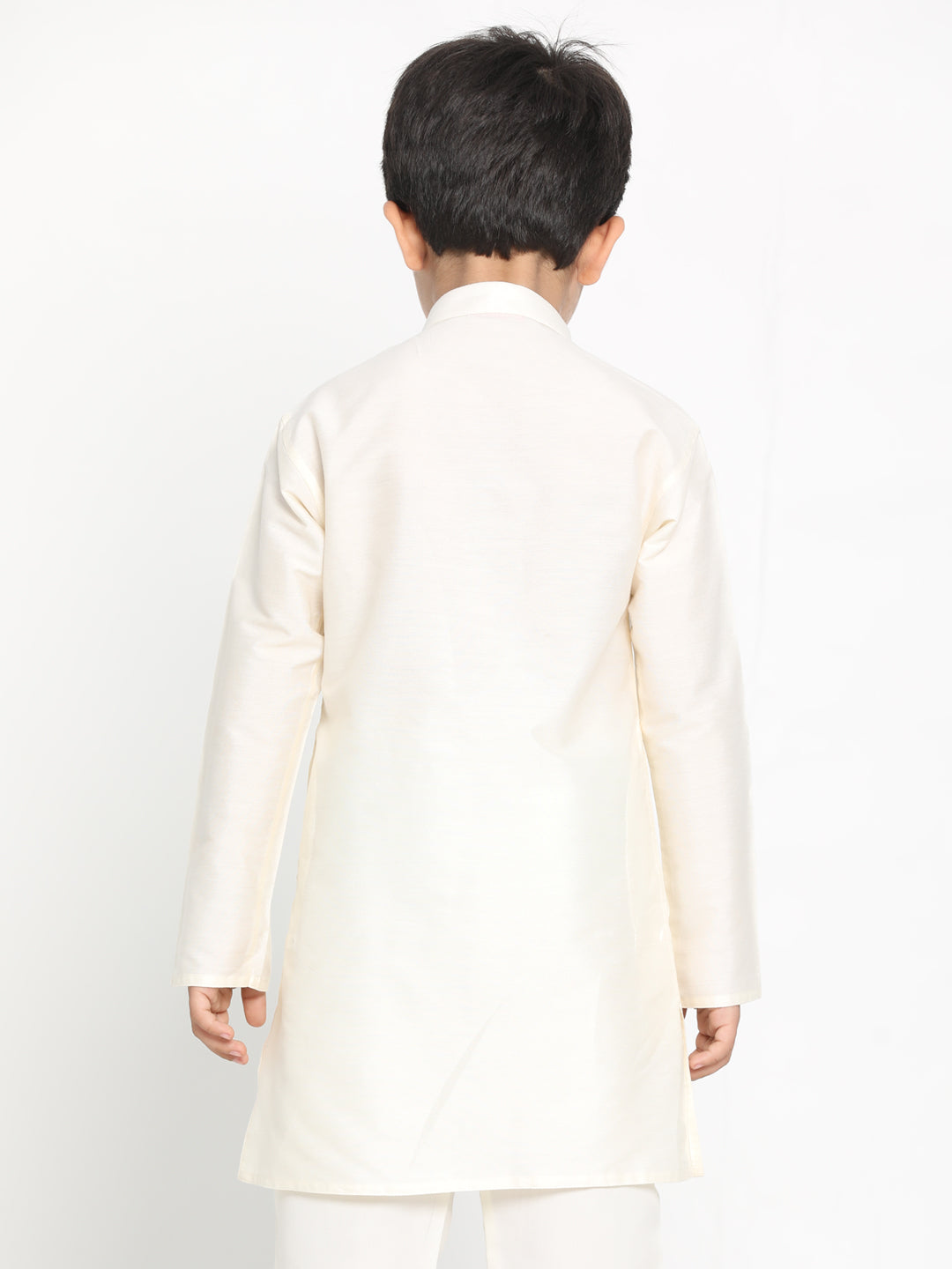 VASTRAMAY Boys Cream-Coloured Kurta - qivii