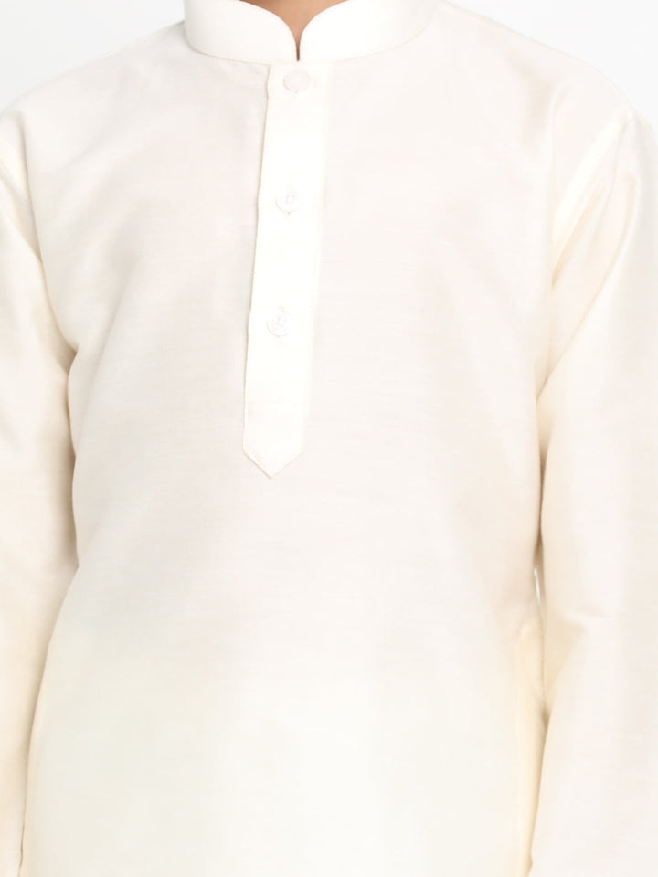 VASTRAMAY Boys Cream-Coloured Kurta - qivii
