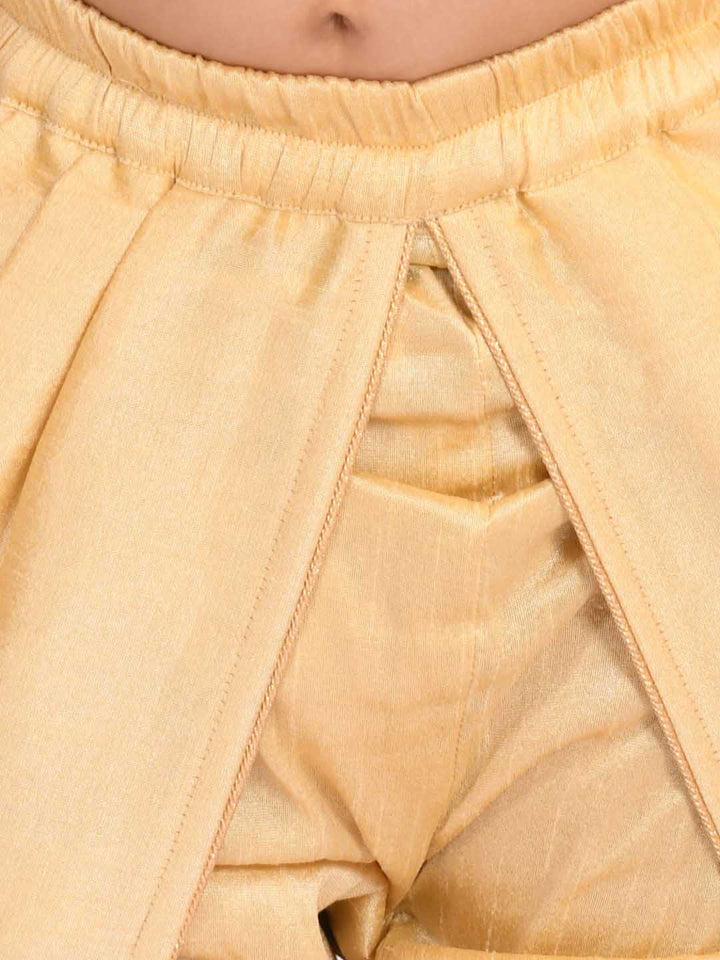 VASTRAMAY Boys' Maroon Brocade Kurta Dhoti Set - qivii