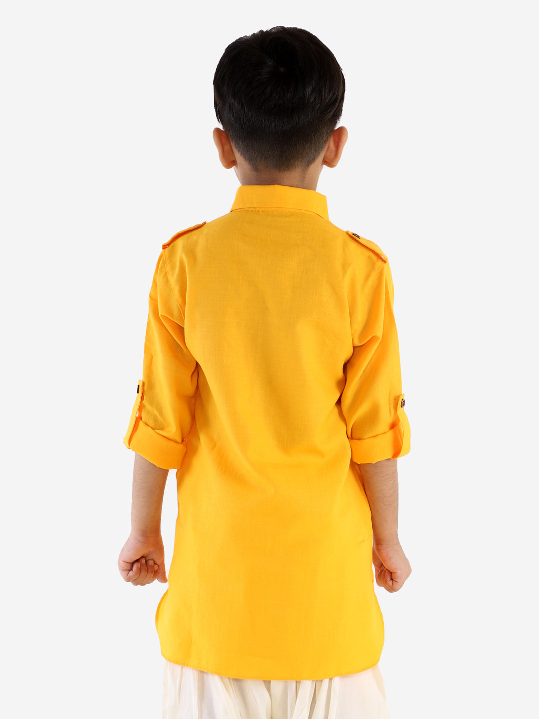 VASTRAMAY Boy's Yellow Pathani Kurta - qivii