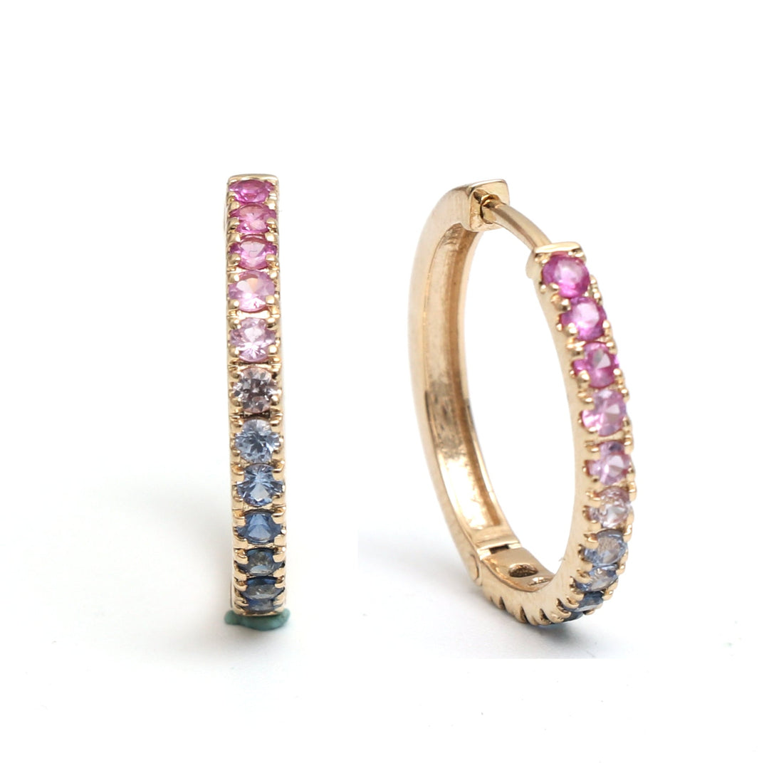 Blue Pink Ombre Mini Earrings - qivii