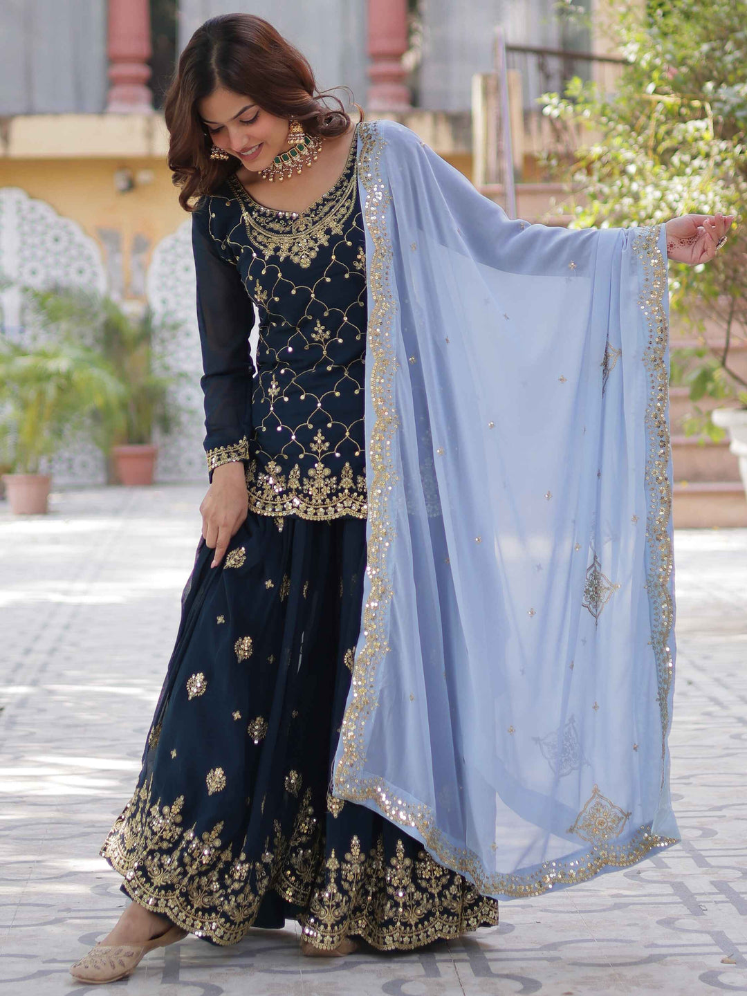 42-inch palazzo with full cotton lining for special occasions
