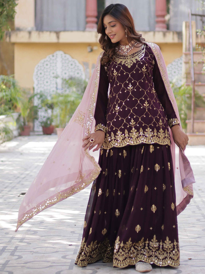 Stunning dupatta draping effortlessly, adding a regal touch to the entire ensemble