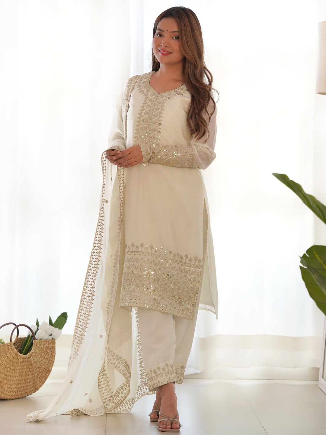 Elegant and sophisticated festive wear suit with modern design