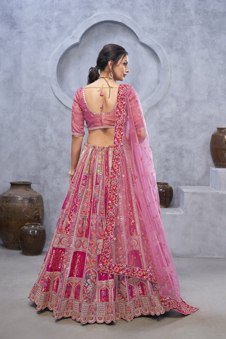 Radiant Magenta Bridal Silk Lehenga - qivii