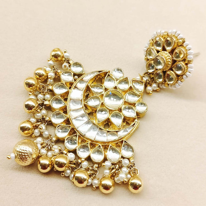 Stunning Pachi Kundan Danglers with Khakha Moti Border and Small Pearl Beads
