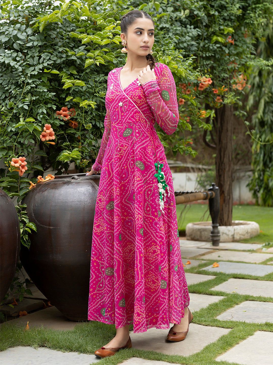 Kiki Pink Leheriya Kurta  - By Ragavi - qivii