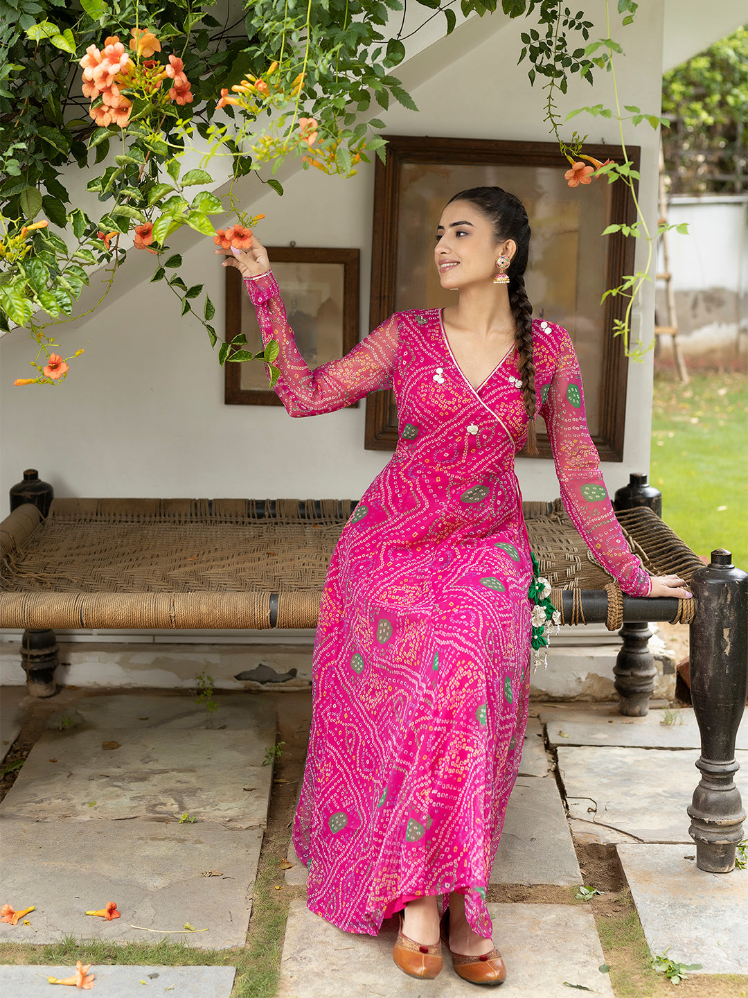 Kiki Pink Leheriya Kurta  - By Ragavi - qivii