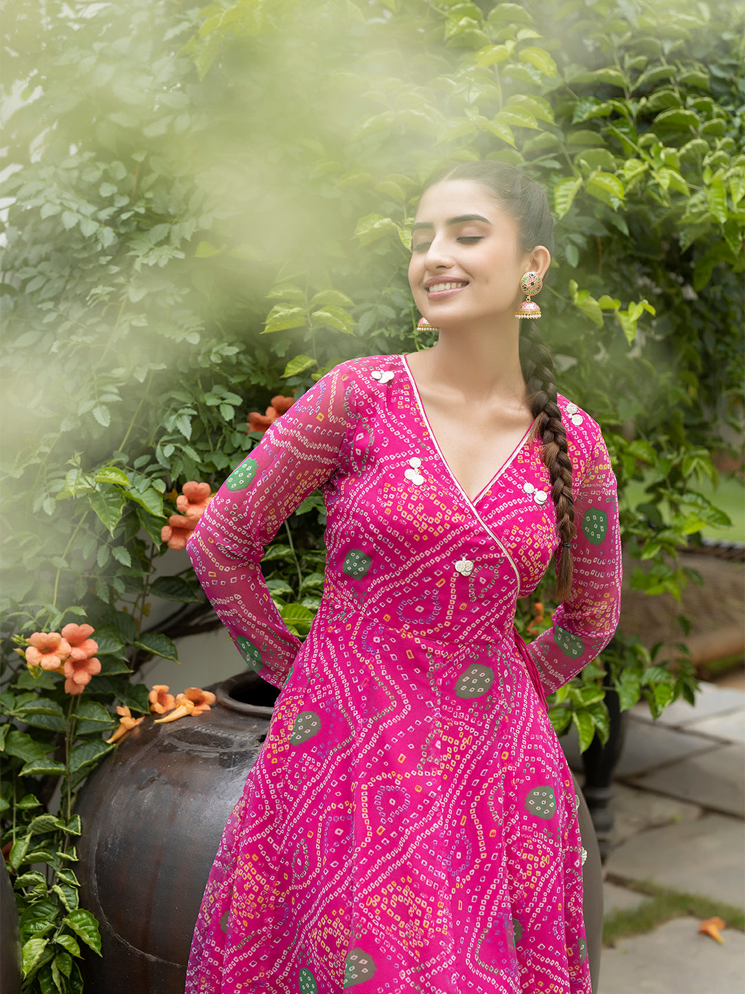 Kiki Pink Leheriya Kurta  - By Ragavi - qivii