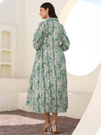 Sage Green Pure Cotton Tie-dye A-line Maternity Dress
