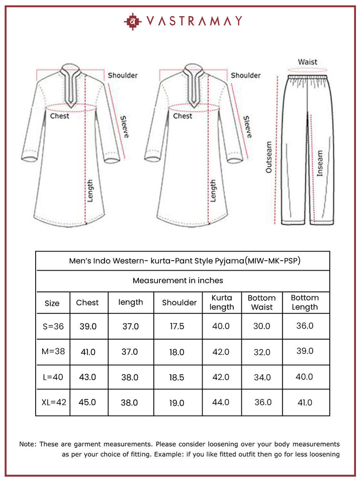 Men's Wine And Black Viscose Sherwani Set