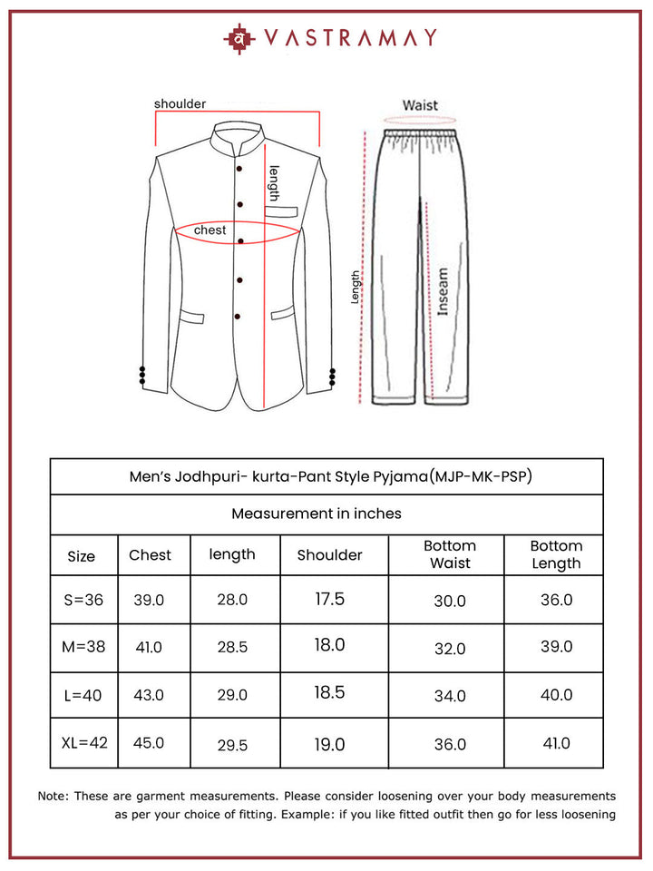Men's Grey - Jodhpuri Pyjama Set