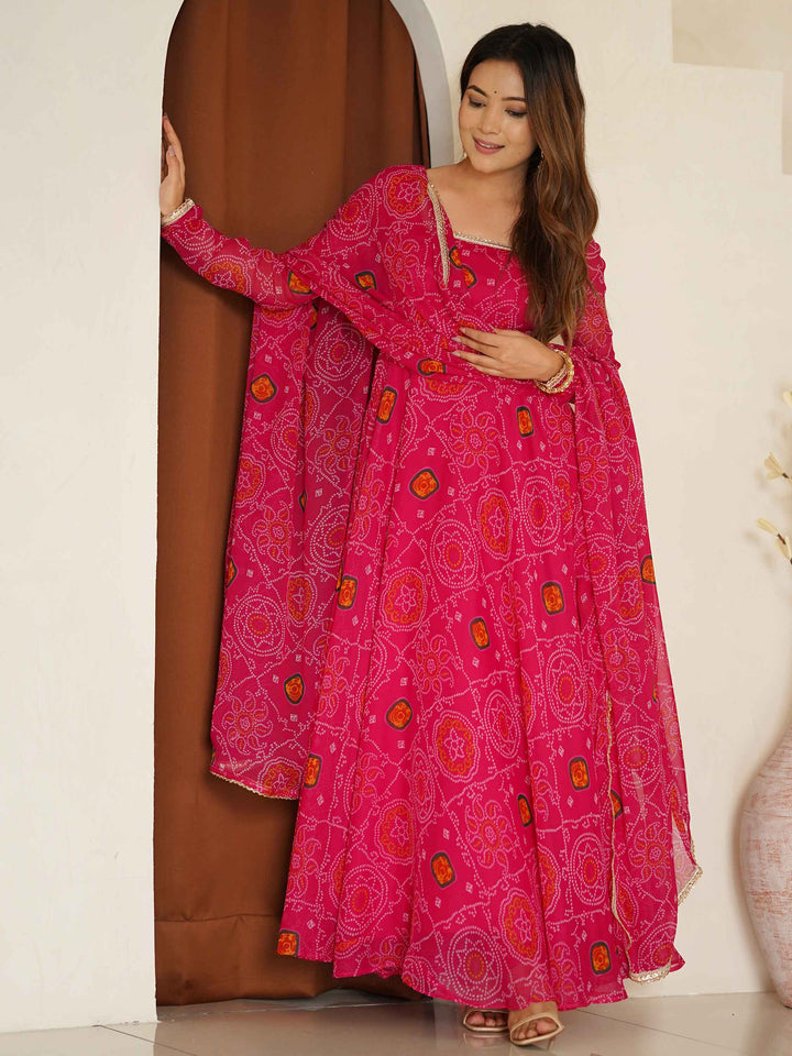 Rich pink hue and flowing silhouette creating a look of timeless sophistication