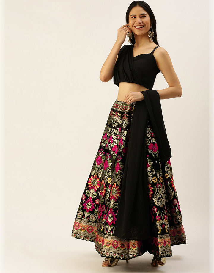 Beautiful Ready to Wear Banarasi Silk Designer Lehenga Choli for Women or Girls