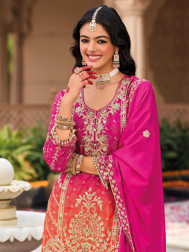 Graceful, matching dupatta featuring stunning heavy chinon work