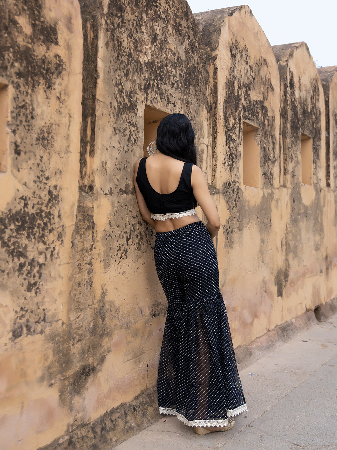 Nihira Black Leheriya Sharara Set  - By Ragavi - qivii