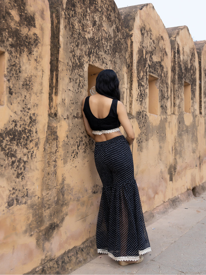 Nihira Black Leheriya Sharara Set  - By Ragavi - qivii