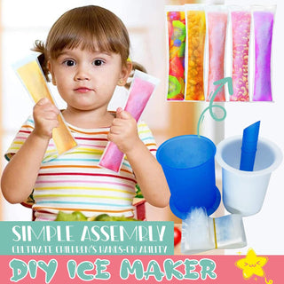Homemade Popsicle Maker – Manual Ice Cream Mold with 20 Packing Bags, DIY Reusable for Kids & Adults
