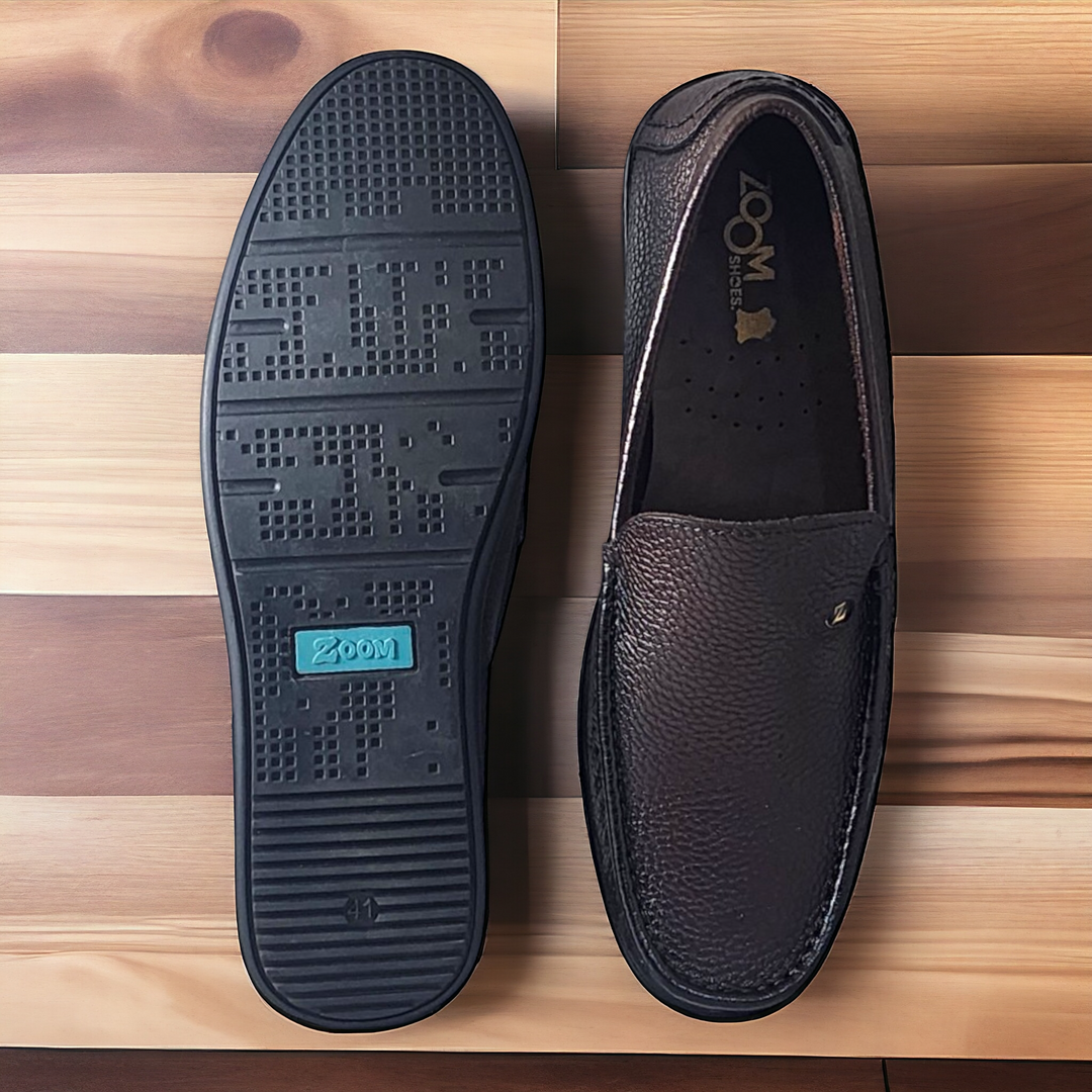 ZOOM D1315 BROWN Men's Loafers/Leather Shoes - qivii