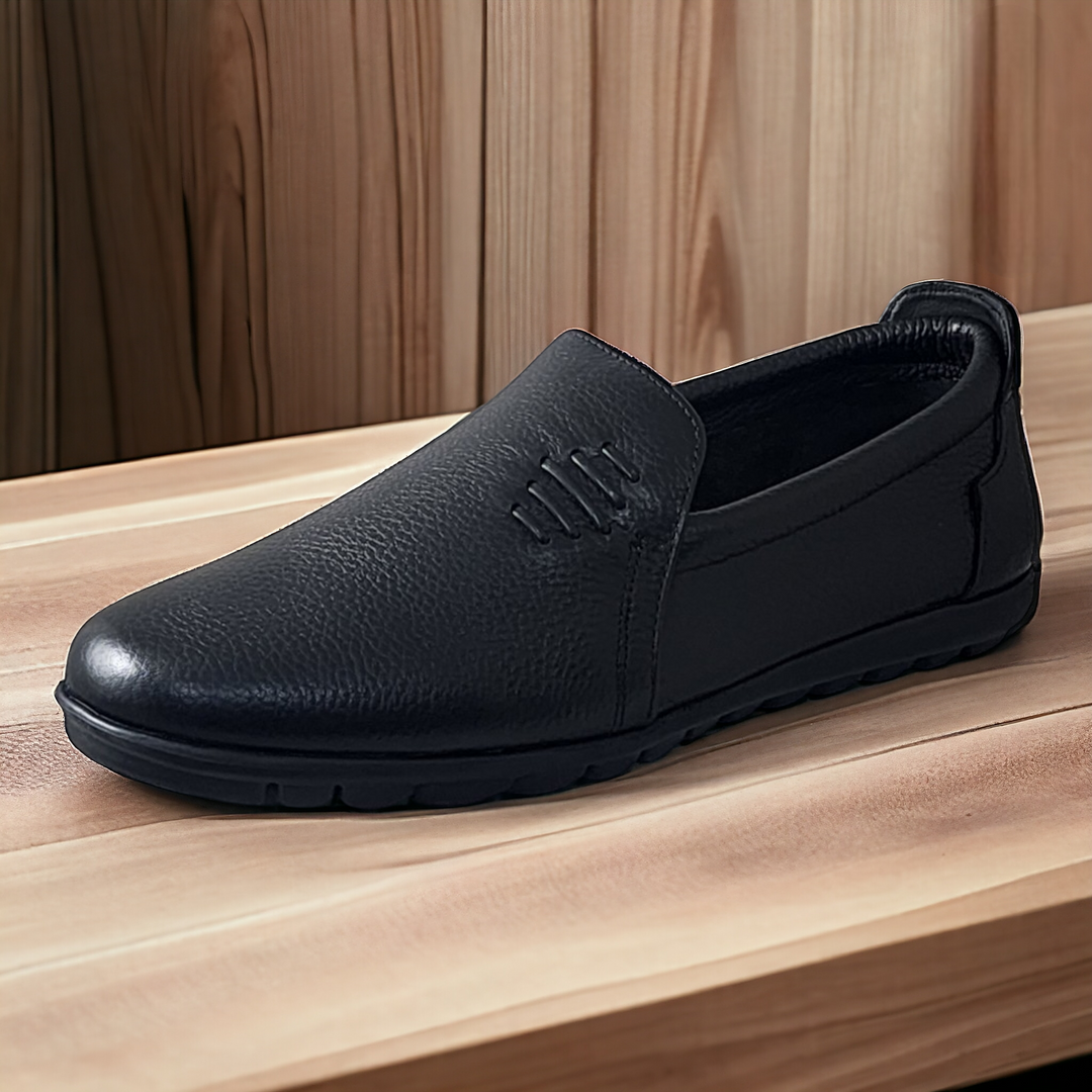 ZOOM NH07 BLACK Men's Casual Leather Shoes - qivii