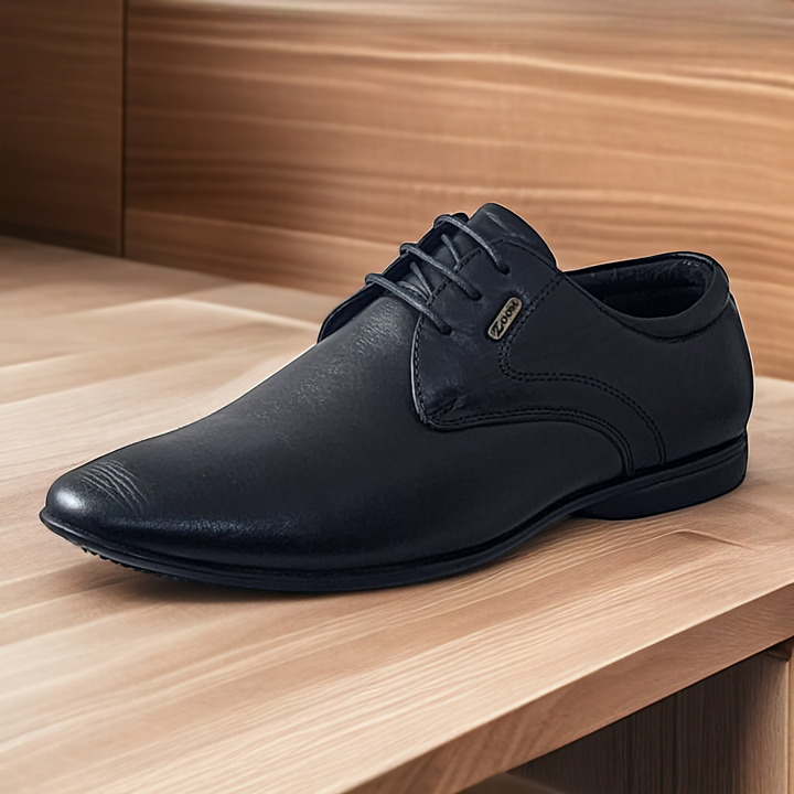 ZOOM S1481 BLACK Men's Casual Lace Up Leather Shoes - qivii