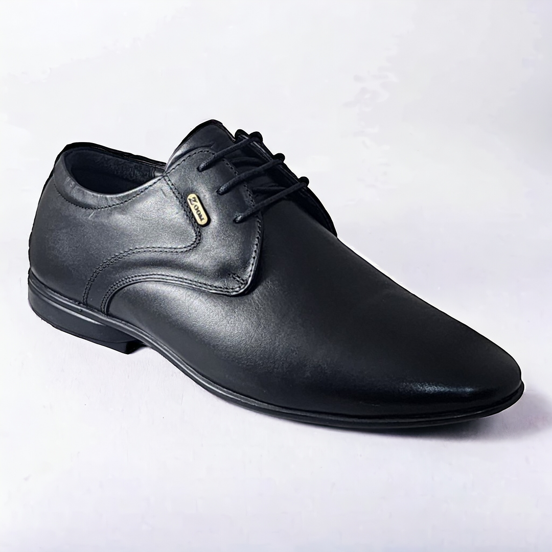 ZOOM S1481 BLACK Men's Casual Lace Up Leather Shoes - qivii
