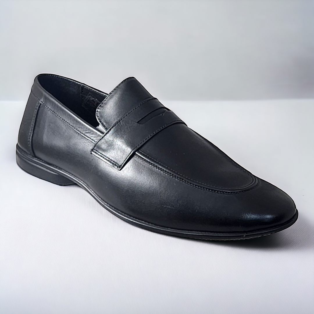 ZOOM S1441 BLACK Men's Loafers/Leather Shoes - qivii