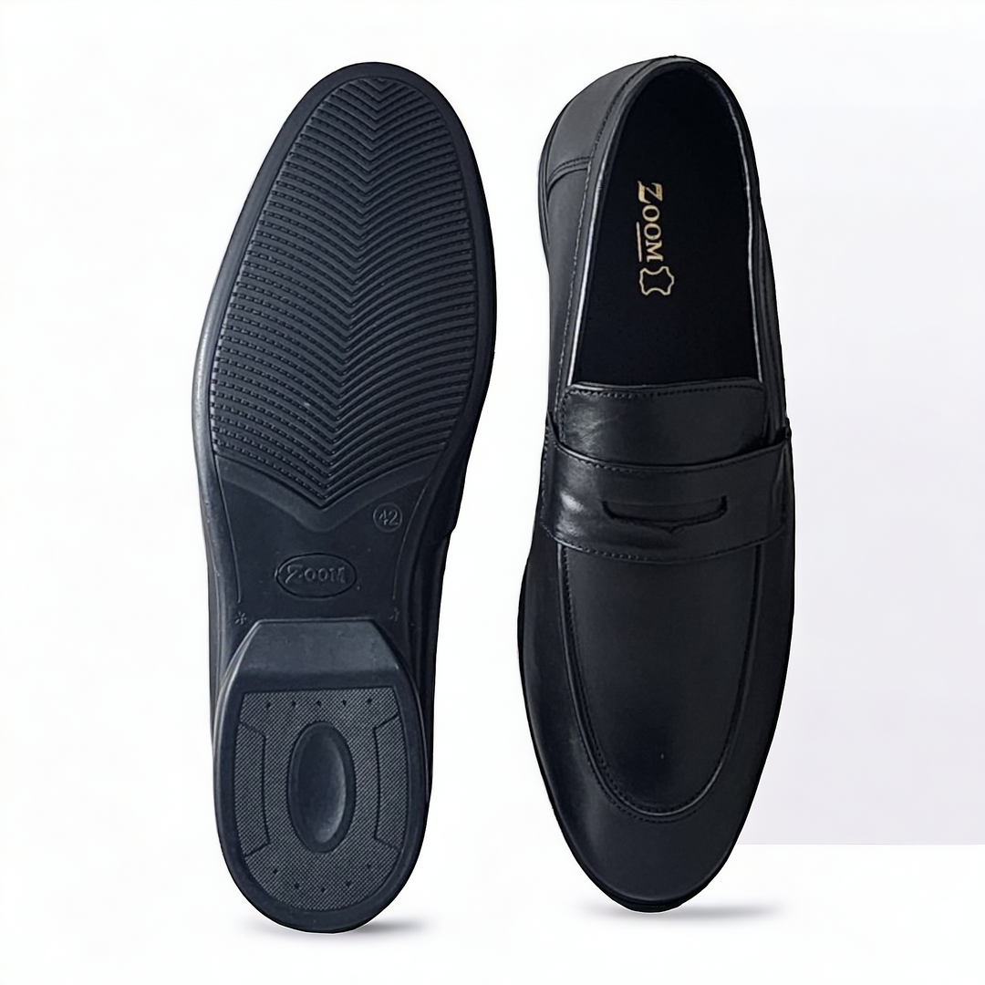 ZOOM S1441 BLACK Men's Loafers/Leather Shoes - qivii