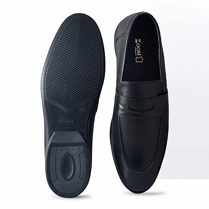 ZOOM S1441 BLACK Men's Loafers/Leather Shoes - qivii