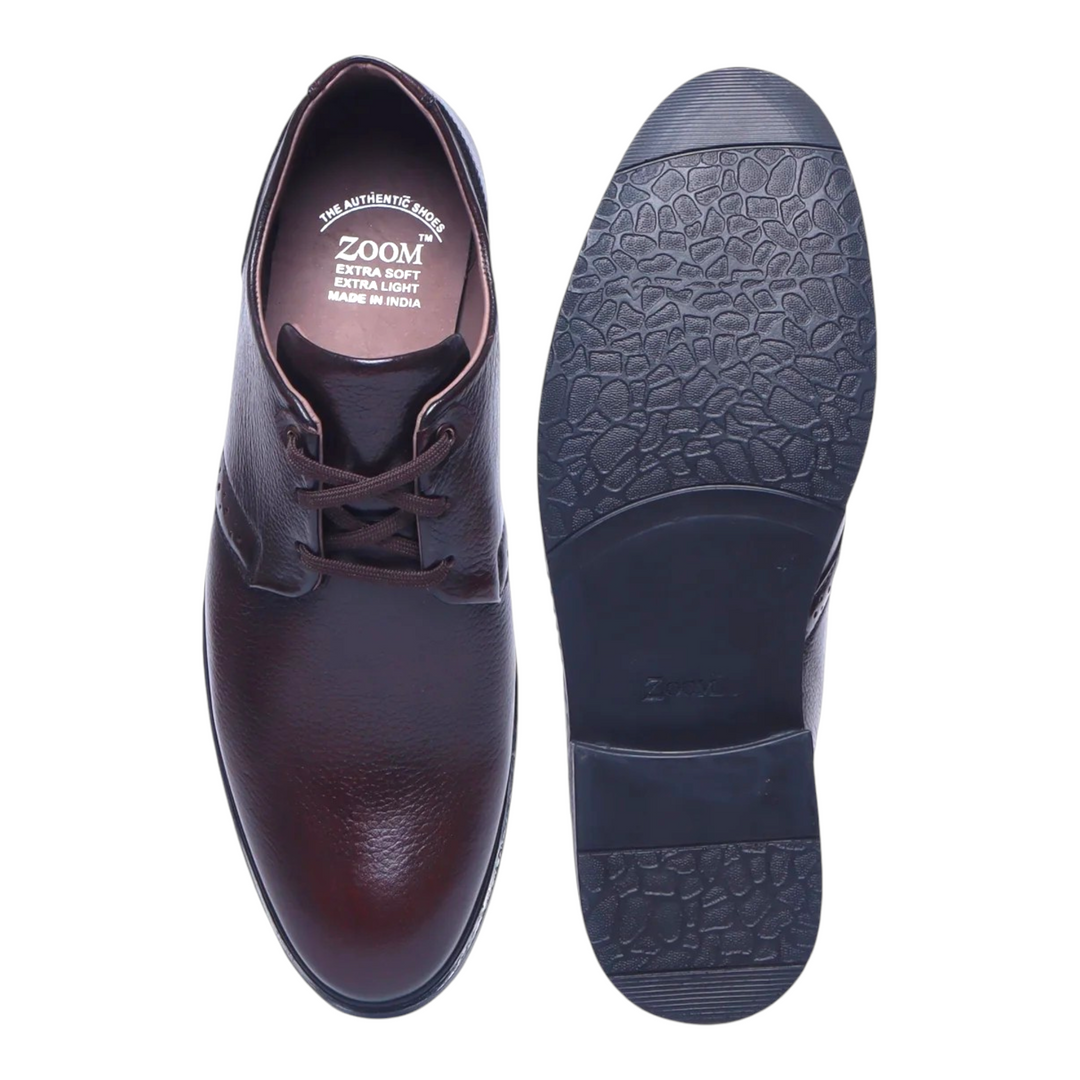 ZOOM B52 Brown Men's Casual Lace Up Leather Shoes - qivii