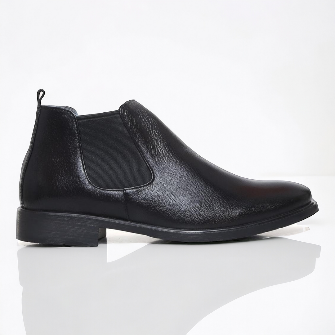 ZOOM BG13 BLACK Men's Chelsea Boots Leather Shoes - qivii
