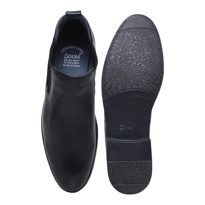 ZOOM BG13 BLACK Men's Chelsea Boots Leather Shoes - qivii