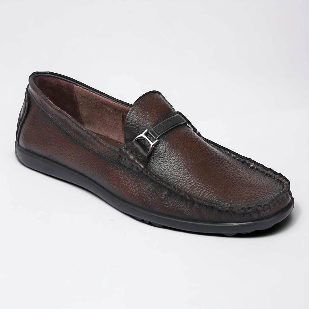 ZOOM D1325 BROWN Men's Loafers/Leather Shoes - qivii