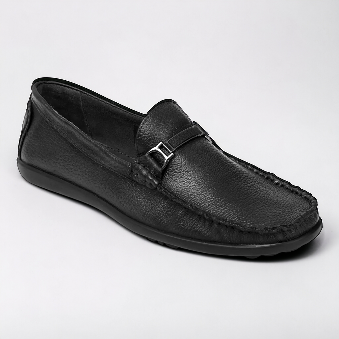 ZOOM D1325 BLACK Men's Loafers/Leather Shoes - qivii