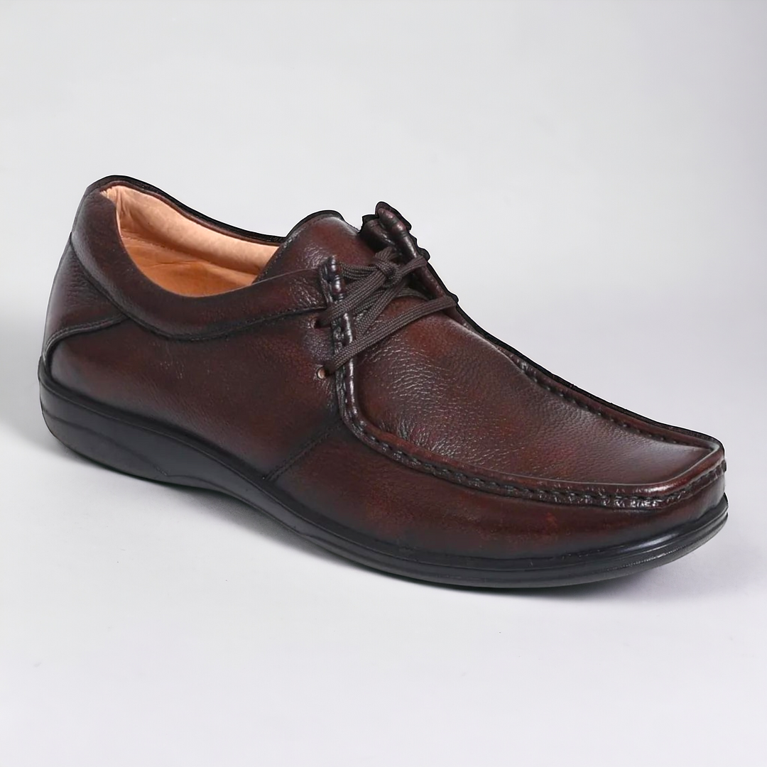 ZOOM D2570 BROWN Men's Casual Lace Up Leather Shoes - qivii