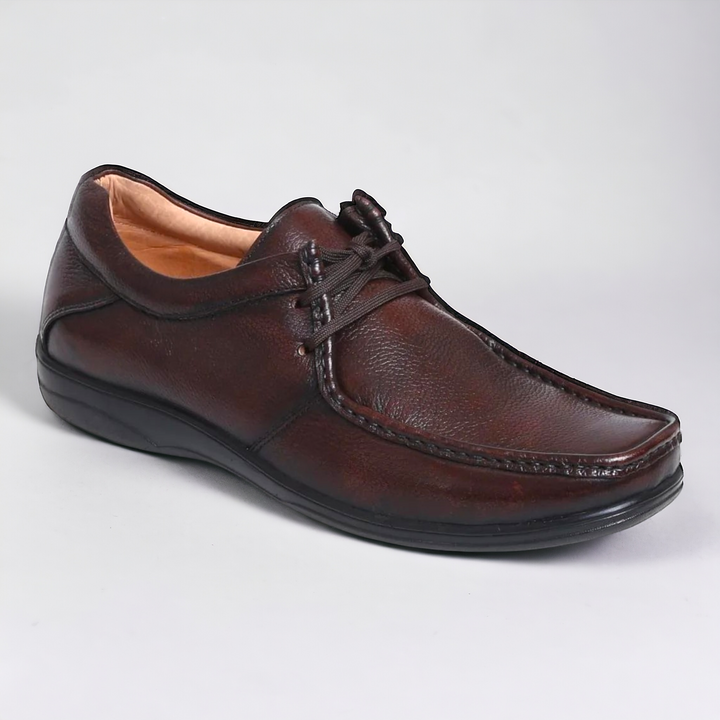 ZOOM D2570 BROWN Men's Casual Lace Up Leather Shoes - qivii