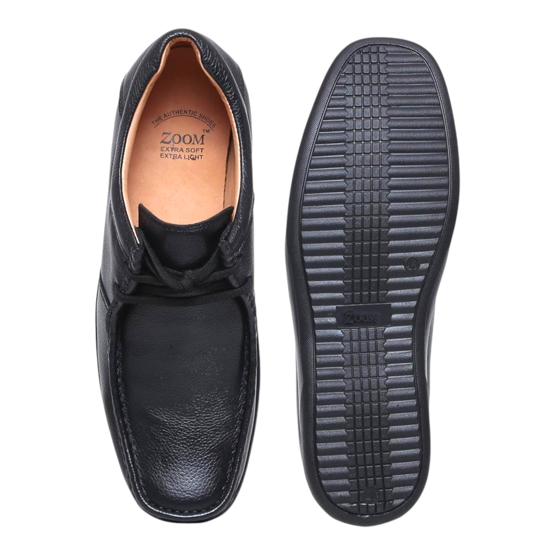 ZOOM D2570 BLACK Men's Casual Lace Up Leather Shoes - qivii