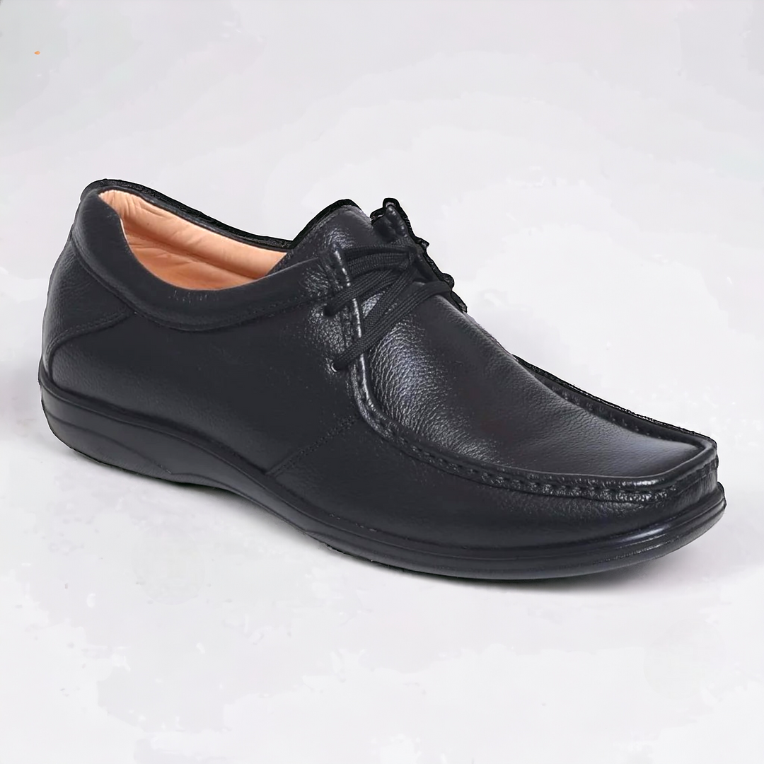 ZOOM D2570 BLACK Men's Casual Lace Up Leather Shoes - qivii