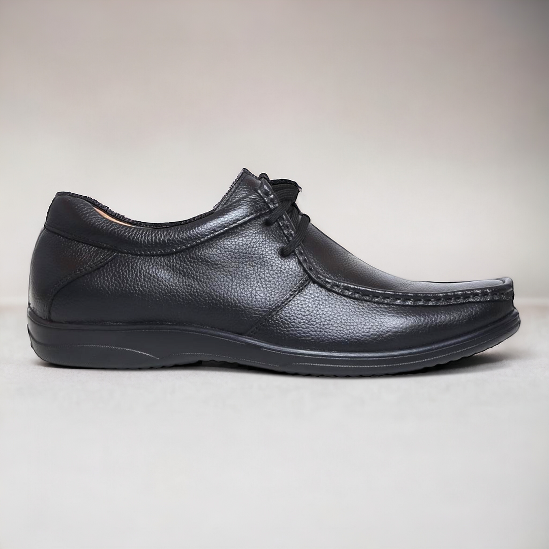 ZOOM D2570 BLACK Men's Casual Lace Up Leather Shoes - qivii