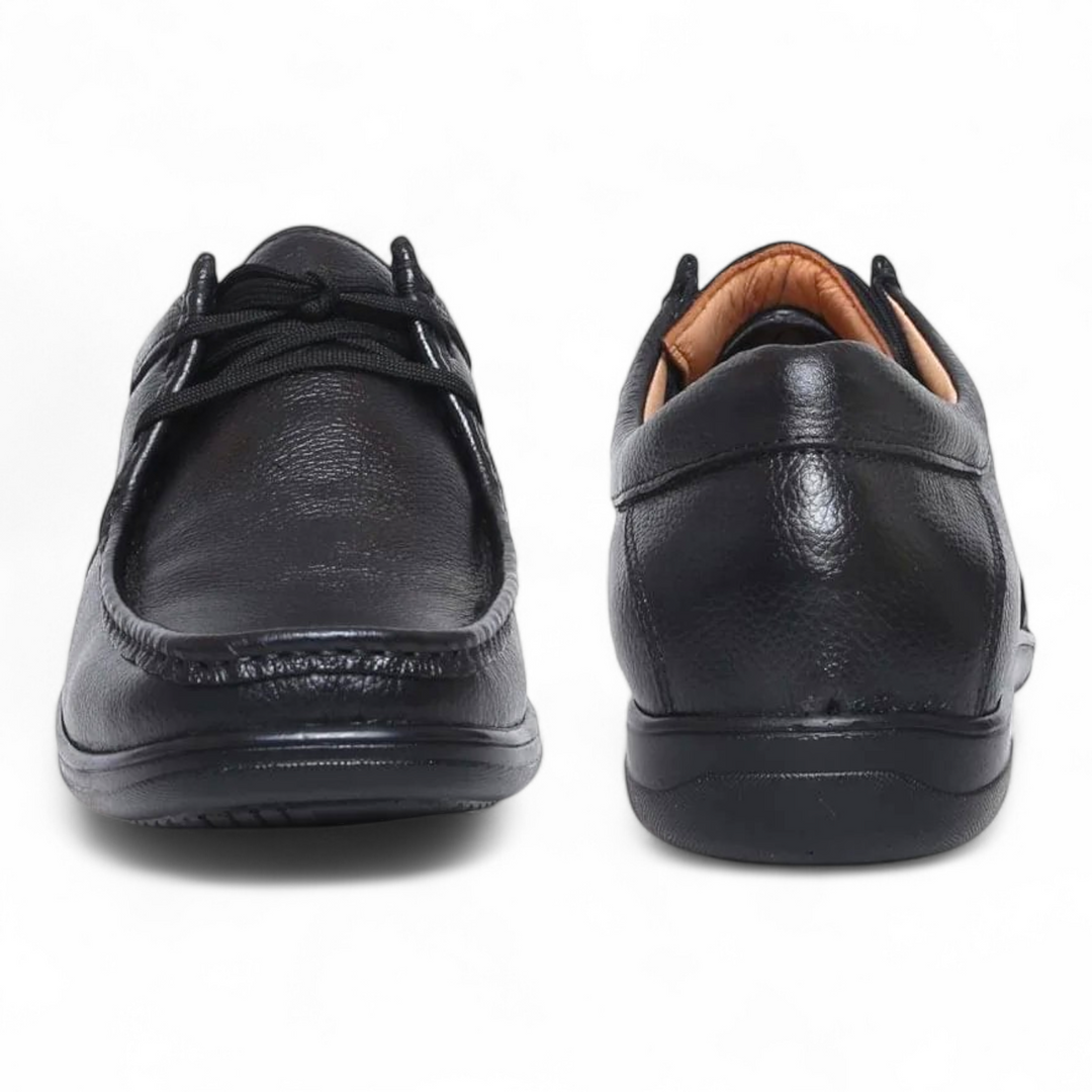 ZOOM D2570 BLACK Men's Casual Lace Up Leather Shoes - qivii