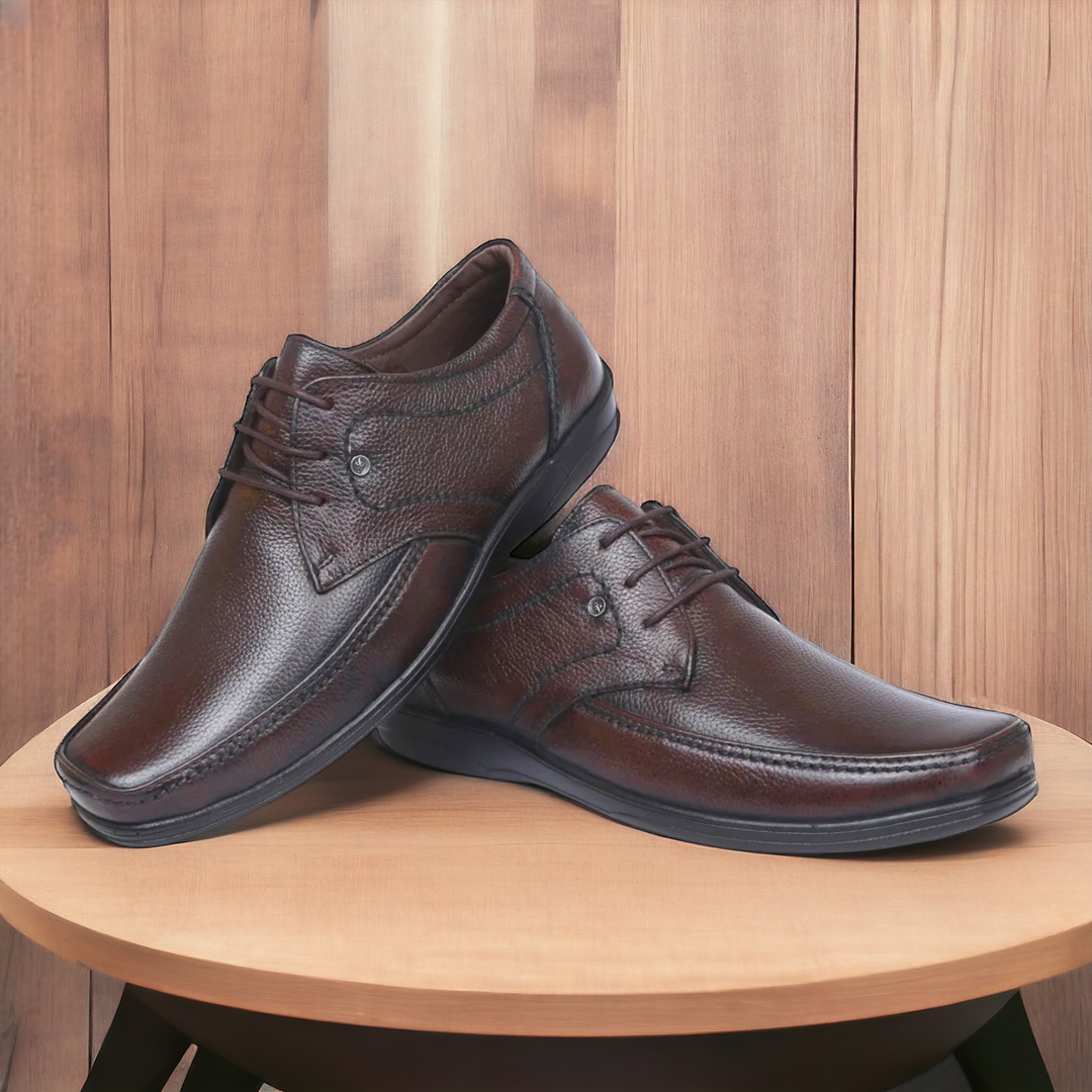 ZOOM D3151 BROWN Men's Casual Lace Up Leather Shoes - qivii