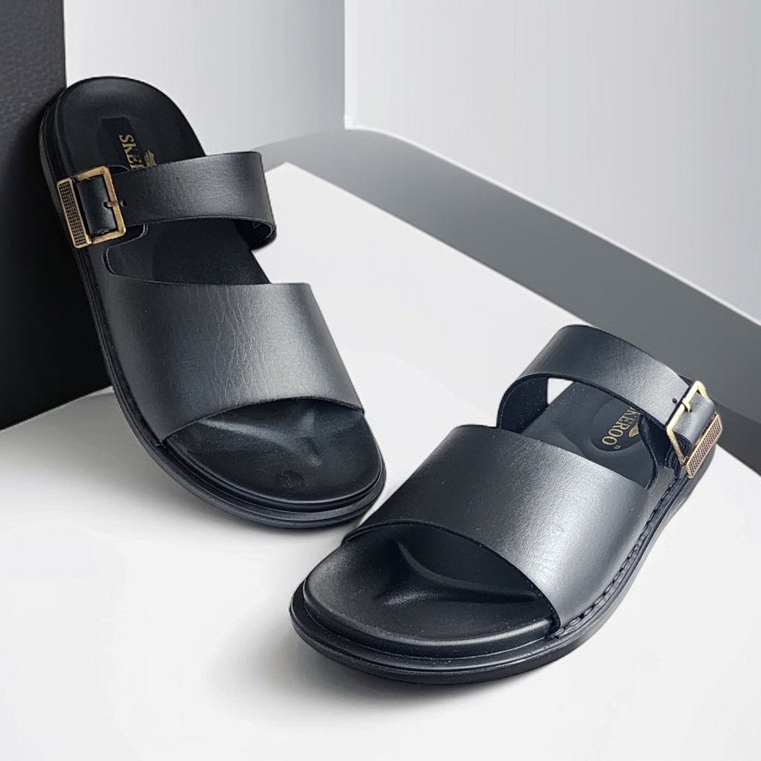 SKEROO 6401 BLACK Men's Leather Chapple - qivii